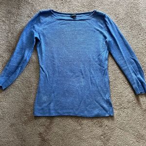 Talbots 3/4 Sleeve Length Linen Lightweight Sweater Size XS Cornflower Blue